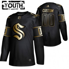 Seattle Kraken Custom 2021-22 Zwart Golden Edition Authentic Shirt - Kinderen